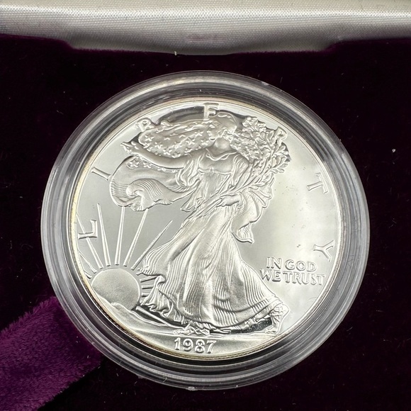 1987-S Proof American Silver Eagle w/ COA & Boxes - Picture 6 of 12